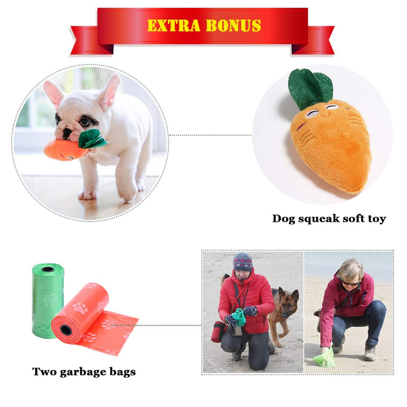 TVMALL Dog Training Treat Bag with Poop Bag Holder Waterproof Dog food Storage Bag Training Pouch with Adjustable Belt Shoulder Strap Easy to Carry Free Dog Plush Toys clicker two Garbage bags… Grey-Green-1 - PawsPlanet Australia