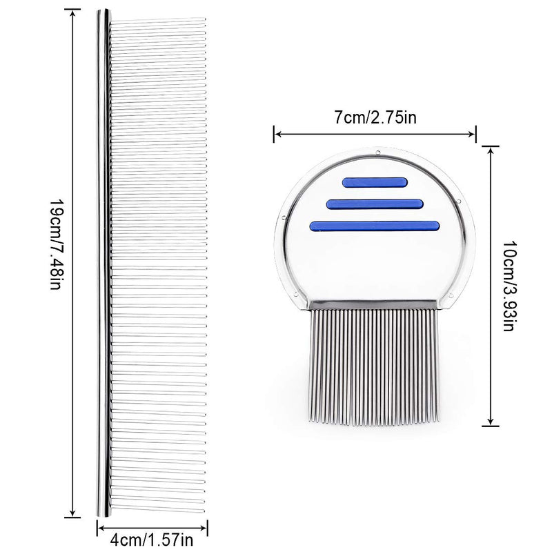 Dog Grooming Comb and Flea Comb, Stainless Steel Cat Brush Dog Comb, Pet Grooming Flea Comb Shedding Comb for Dogs, Cats, Horses and Rabbits with Medium or Long Hair, Dog Comb - PawsPlanet Australia