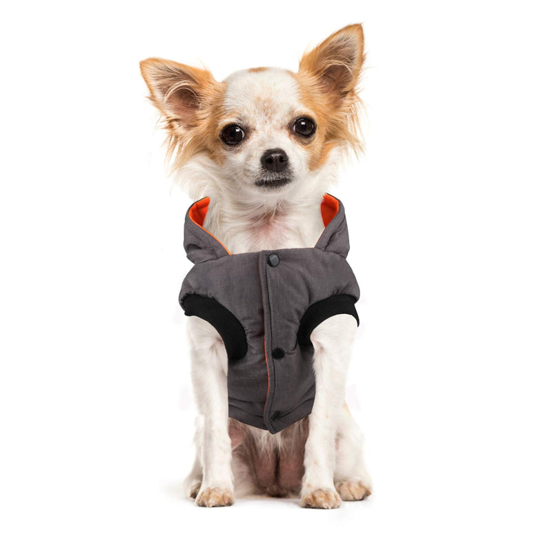 Idepet Waterproof Dog Coat,Pet Dog Winter Warm Jacket Vest Outdoor Cotton Dog Hoodie Outfit Apparel for Small Medium Dogs Cats XXL Orange - PawsPlanet Australia