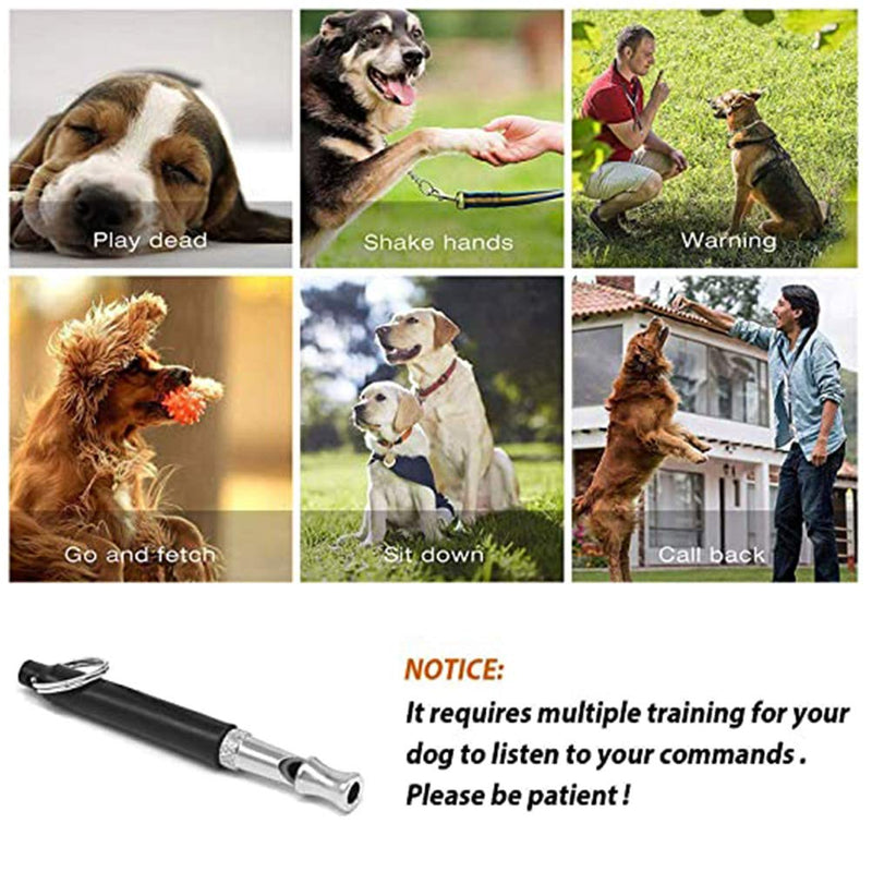 3Pcs Professional Dog Whistles, Ultrasonic Dog Training Whistles Adjustable Dog Pitch Training Tool, Ultrasonic Dog Deterrent Whistle Adjustable Frequency, for Dog Recall, Dog Training, Barking(Black) - PawsPlanet Australia