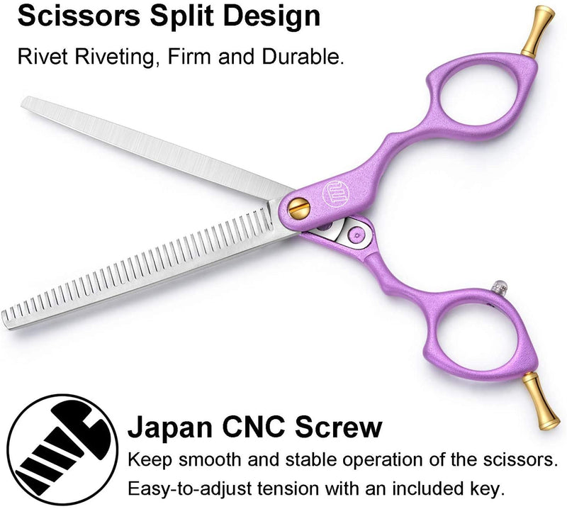 Moontay Professional Razor Edge Series - Aeronautical Aluminum Handle Pet Grooming Thinning Scissors/Shear for Pet Groomer or Family DIY (Thinning scissor) Thinning scissor - PawsPlanet Australia