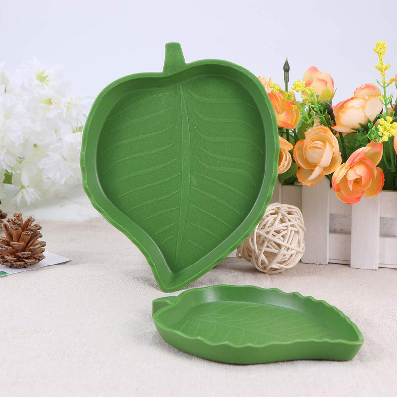 POPETPOP 2Pcs Leaf Design Plastic Prevent Tipping Moving and Chewing Food Dish Hamster Bowl for Small Rodents Gerbil Hamsters Mice Guinea Pig Cavy Hedgehog - PawsPlanet Australia