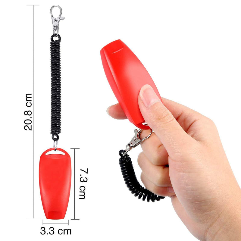 Tatuo 2 Pack Dog Clicker Dog Whistle to Stop Barking Dog Training Clicker Dog Whistle Clicker 2 in 1 New Upgrade Training Tools with Wrist Strap (Red) Red - PawsPlanet Australia