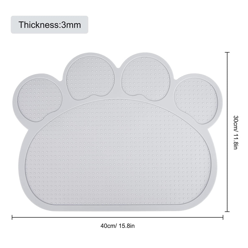 Heveer Pet Food Mat Cat Dog Feeding Mat Silicone Bowl Mat Non Slip Waterproof Placemat for Dogs Cats Food Water Bowls Grey - PawsPlanet Australia