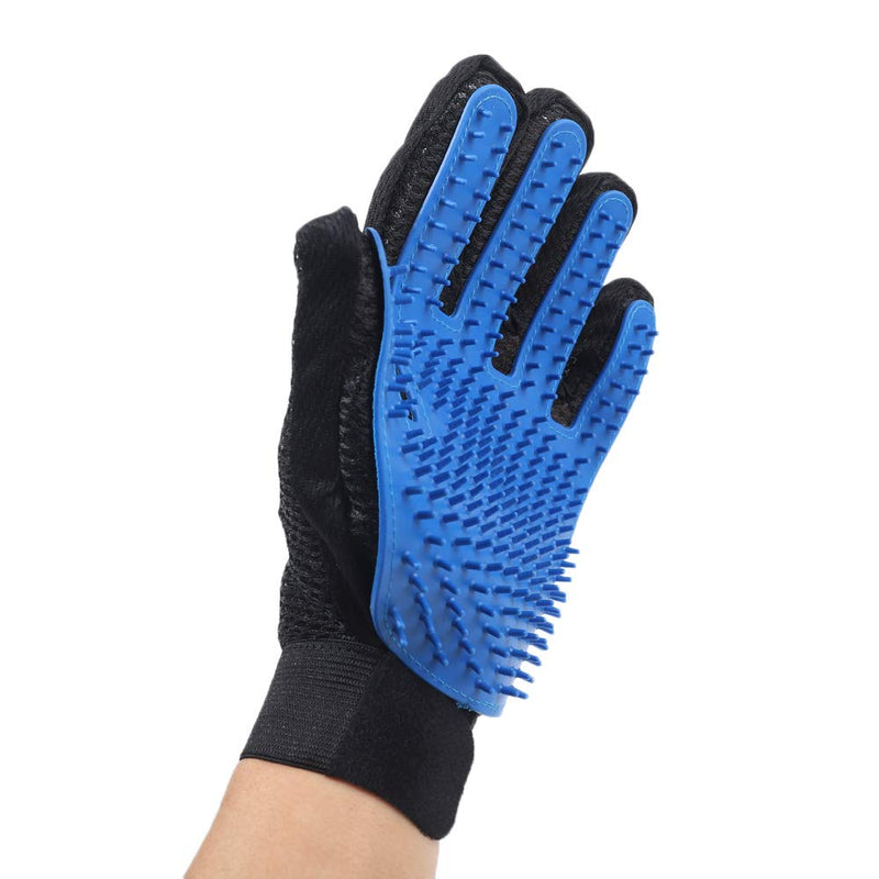 Merauno® Grooming Glove Pet Hair Remover Brush Massage Grooming Glove Dog Cat Massage Effect & Top Hair Protection (Blue, 2 Gloves (One Pair)) Blue 2 Gloves (One Pair) - PawsPlanet Australia