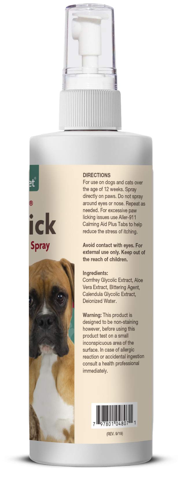 NaturVet – Aller-911 Anti-Lick Paw Spray Plus Aloe Vera – 8 oz – Helps to Soothe Itchy Paws – Enhanced with Ingredients to Discourage Further Licking – For Dogs & Cats - PawsPlanet Australia