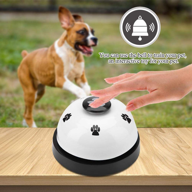 Dog Door Bell and Press Bell Pet Training Press Bell Iron Sturdy Durable Pet Bell Desk Bell Call Bell for Dog Toilet Training Bell Interaction Bell (White) White - PawsPlanet Australia