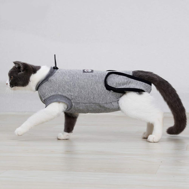 BT Bear Pet Surgery Recovery Suits,Cats Clothes Abdominal Wounds Skin Diseases E-Collar Alternative Cotton Cat Shirt for Cats Puppy Small Dogs (XXS-Back length 25cm) XXS--Back length 25cm,Chest--27cm - PawsPlanet Australia