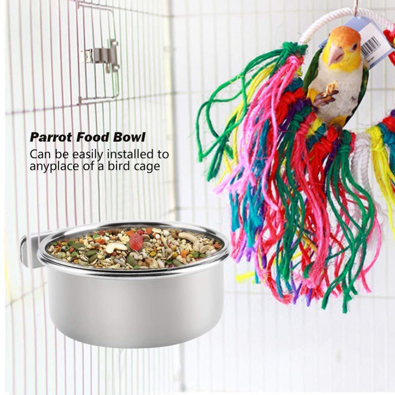 PINVNBY Parrot Feeding Cups Birds Food Dish Stainless Steel Parrot Feeders Water Cage Bowls with Clamp Holder for Cockatiel Conure Budgies Parakeet Parrot Macaw Small Animal Chinchilla Pack of 2 - PawsPlanet Australia