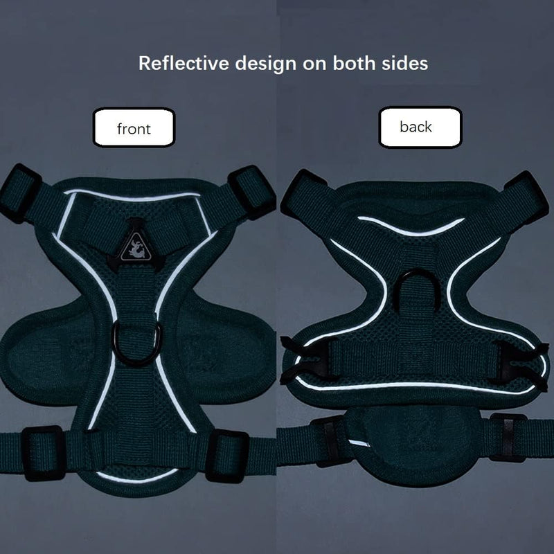 Air Mesh Breathable Chest Harness, Dog Harness with Leash, Soft Adjustable Reflective Anti-Pull Dog Harness, Adjustable Puppy Harness for Medium Small Large Dogs (M) M - PawsPlanet Australia