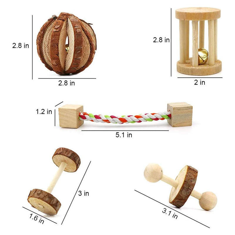 LKJYBG Hamster Chew Toys,Pet Natural Wooden 10pcs Dumbbells Exercise Bell Roller ect.Teeth Care Molar Toy for Parrot Syrian Hamster Gerbil Rat Guinea Pig Gerbil ect. Small Animals - PawsPlanet Australia