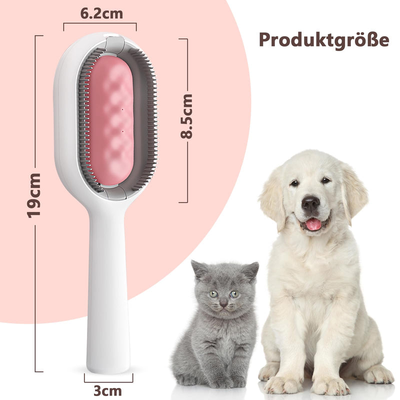 Pet Hair Removal Comb with Water Tank, 2 Pieces Multifunctional Pet 4 in 1 Cleaning Brush for Pet Hair, Universal Animal Knot Remover for Long & Short Haired Dogs pink+blue - PawsPlanet Australia