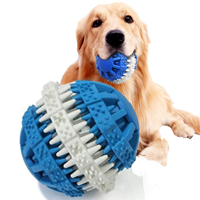 ABRRLO Dog Toy Ball Pet Treat Dispenser Indestructible Dog Chew Toys Puppy Cat Food Feeder Tooth Cleaning Ball Toy Blue - PawsPlanet Australia
