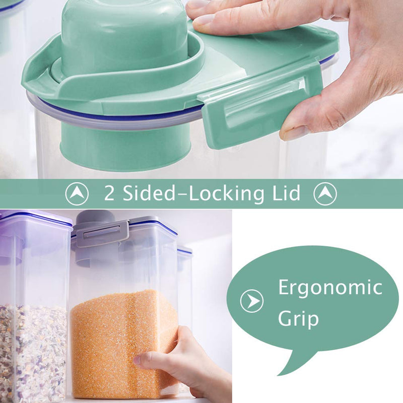 [Australia] - Ansee Pet Food Storage Container, Cereal Container with Airtight Design Pour Spout Measuring Swivel Cup, BPA-Free Dry Food Dispenser for Dogs Cats Birds Green 