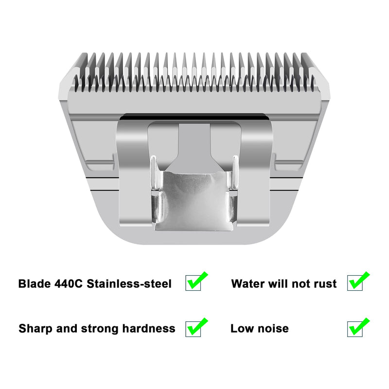 10W wide removable blades for pet grooming, compatible with Andis, Oster A5, Wahl KM10/Moser 45/Masterclip A5 clippers, cutting length 1/16 inch (1.5mm) 10W-1.5mm - PawsPlanet Australia