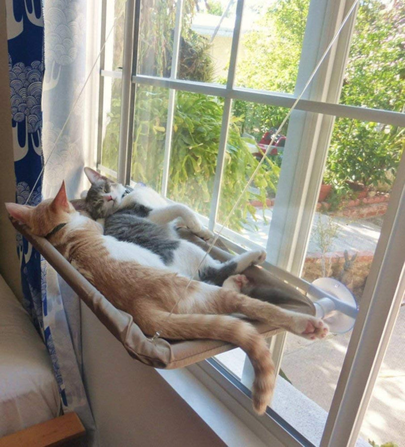 Cat Window Perch, Cat Hammock Window Seat,Sunny Seat Window Mounted Cat Bed cat Hammock Pet Save Space（Size:55x35cm） - PawsPlanet Australia