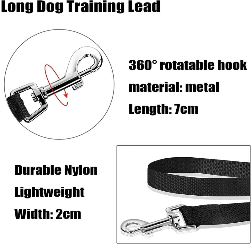 Mainiusi towing leash for dogs, towing leash 30m, dog leash 30m, running leash for dogs, cross-country skiing leash for large dogs, training leash for dogs, towing leash for large dogs, small dogs (30m, black) - PawsPlanet Australia