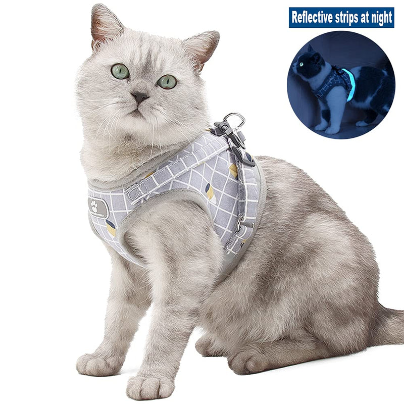 Dog Harness for Small Dogs, No Pull Puppy Harness with 1 Dog Leash, All Weather Mesh Vest Harness, Adjustable Soft Padded Dog Vest, Reflective No Choke Pet Vest for Dogs and Cats Walking (Gray, XS) Gray - PawsPlanet Australia