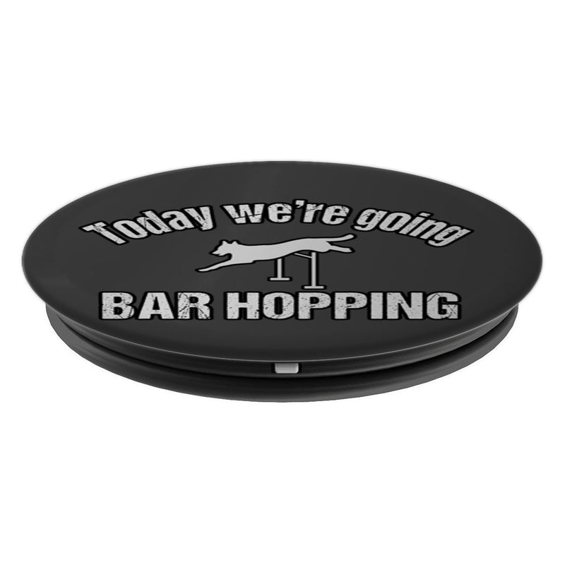 [Australia] - Agility Dog Bar Hopping Grey PopSockets Grip and Stand for Phones and Tablets Black 