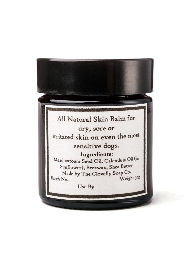 Clovelly Soap Co Natural Handmade Dog Nose, Paw & Skin Balm for all Breeds 30g Jar Scent Free - PawsPlanet Australia