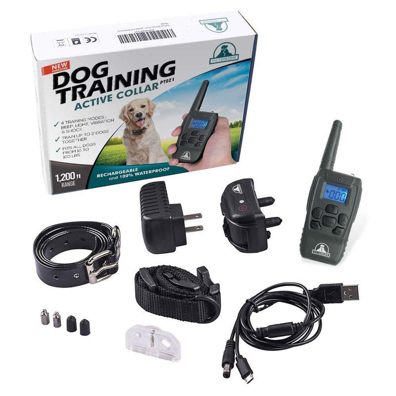 [Australia] - Pet Union PT0Z1 Premium Dog Training Shock Collar, Fully Waterproof, 1200ft Range Charcoal 