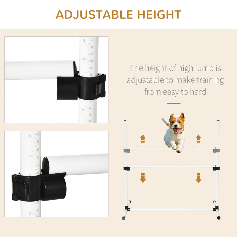 PawHut Dog Agility Training Equipment Height Adjustable Jump Hurdle Set of 4 w/ Carrying Bag - PawsPlanet Australia