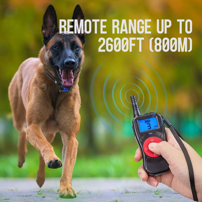 [Australia] - HC Anti-Barking Collar, Dog Training Collar, Dog Remote Trainer, Rechargeable Anti-Bark Device with 4 Modes Beep/Vibration/Spray/Led Light, Adjustable & Waterproof No Shocking Training Set 