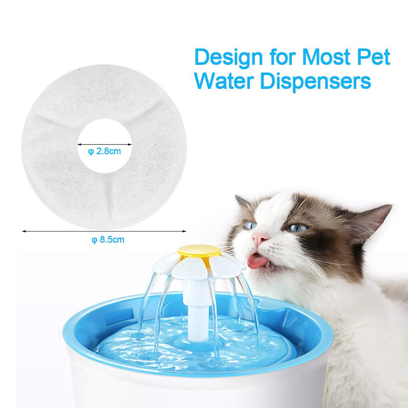 Smandy Cat Water Fountain Filters, 8 Packs Pet Fountain Replacement Filters with Active Carbon for Automatic Flower Water Dispenser Drinking Fountain (8PCS) 8PCS - PawsPlanet Australia