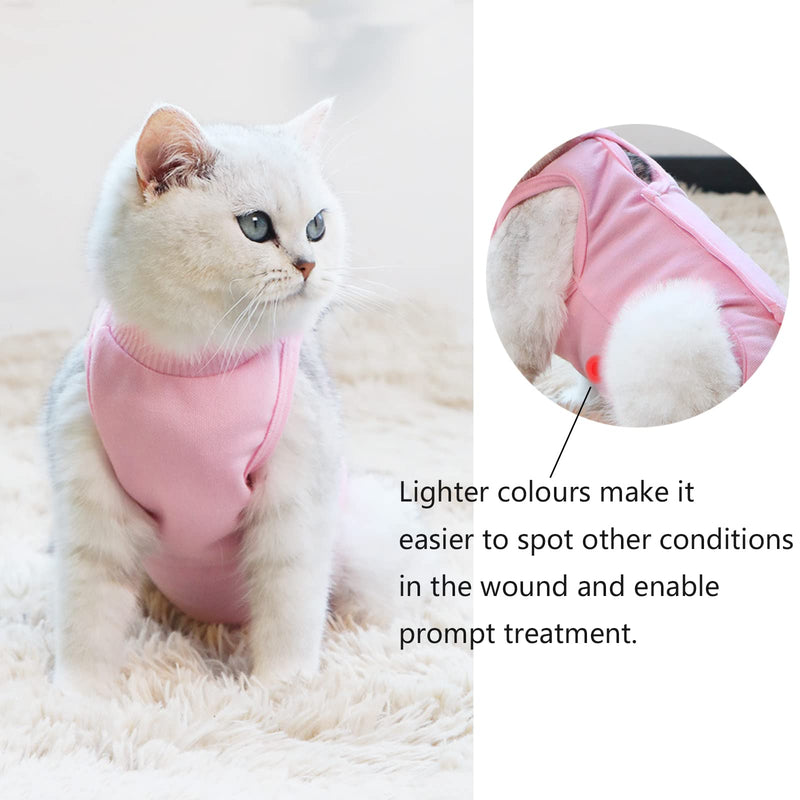 Fayemint Recovery Suit Cat, Pet Protective Clothing, Recovery Suit Cat Pink, for Surgery, Treatment, Weaning and Castration of Skin Diseases in Pets (M, Pink) - PawsPlanet Australia