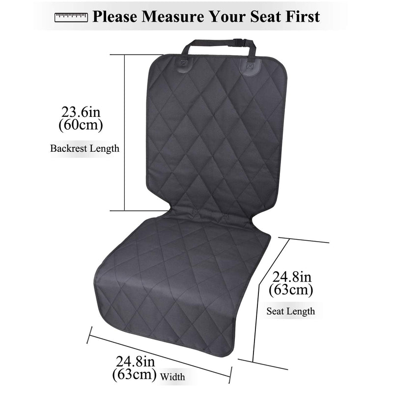Vivaglory Dog Front Seat Covers, Universal Fitting Dog Car Seat Cover, Quilted & Durable Pet Car Seat Protectors with Anti-Slip Backing for Most Cars Large (width 24.8") Black - PawsPlanet Australia