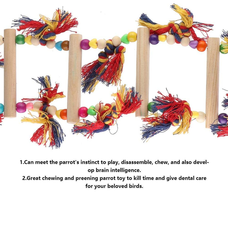 [Australia] - HEEPDD Parrot Hanging Ladder Toys, Bird Nature Wood Chewing Playthings Parakeets Conures Hanging Swinging Standing Perch Cage Accessory for Small and Medium-Sized Parrots 