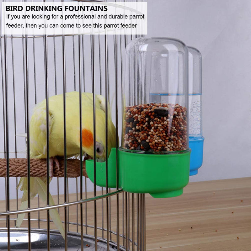 POPETPOP 3pcs Automatic Bird Feeders Bird Water Bottles Food Dispensers Hanging in Birds Cage for Cockatiel Parrots Budgie Lovebirds (Red Blue Green) - PawsPlanet Australia