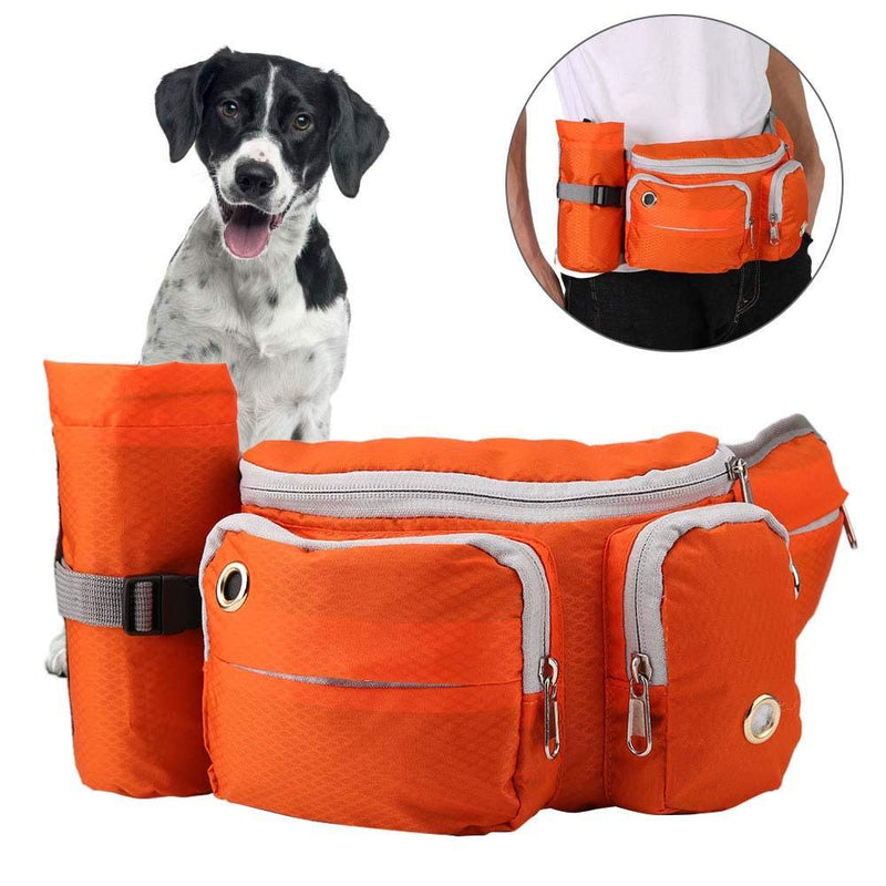 [Australia] - Pet Treat Training Pouch Portable Dog Treat Waist Bags Dog Training Snack Reward Bag Pet Outdoor Snack Storage Bag orange 