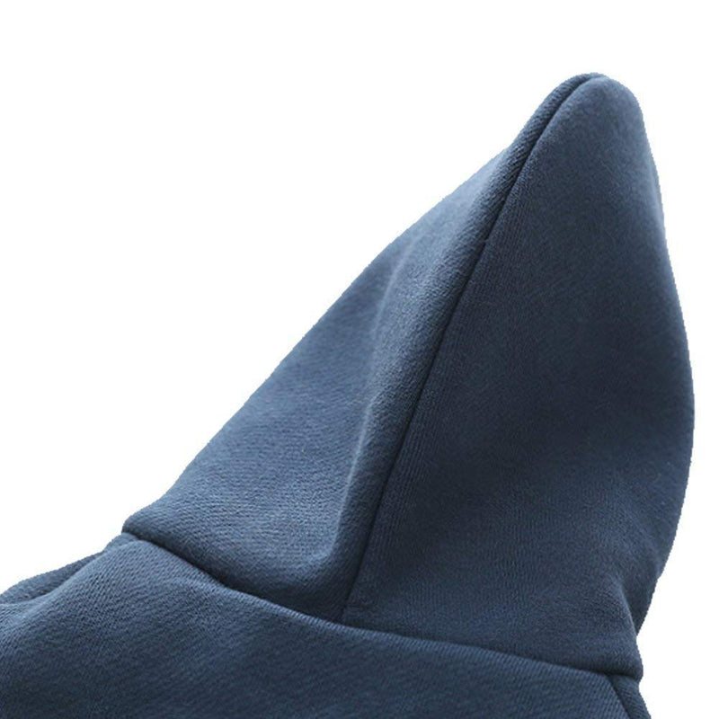 meioro Dog Clothes Hoodies Pet Cat Warm Soft Cotton Zipper Sweater Coat French Bulldog Pug (XS, Dark Blue) X-Small - PawsPlanet Australia