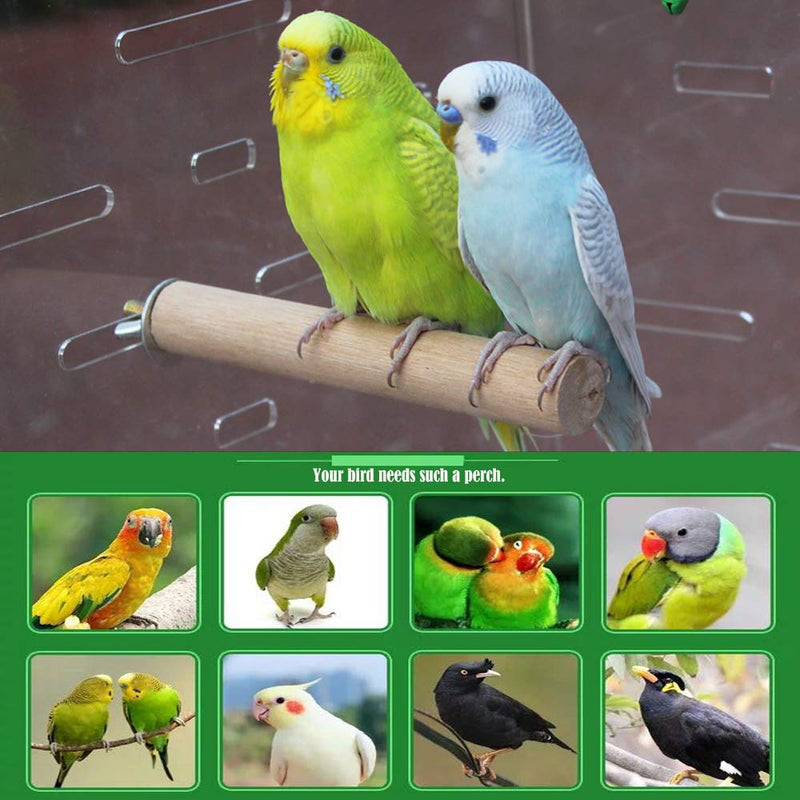 [Australia] - Hamiledyi Bird Perch Bird Stand Bird Cage Accessories Natural Wood Perch 5-Piece Set for Birds 