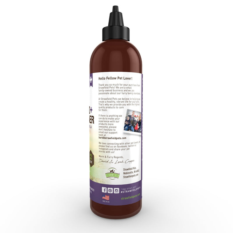 Dog Ear Cleaner Solution - Pet Cleaning Ear Wash for Dogs Cats - 8 oz - Cat, Dog Ear Infection Treatment, Yeast, Odor, Itching, Otitis Externa, Wax, Antibacterial Antifungal Otic Cleanser, USA - PawsPlanet Australia
