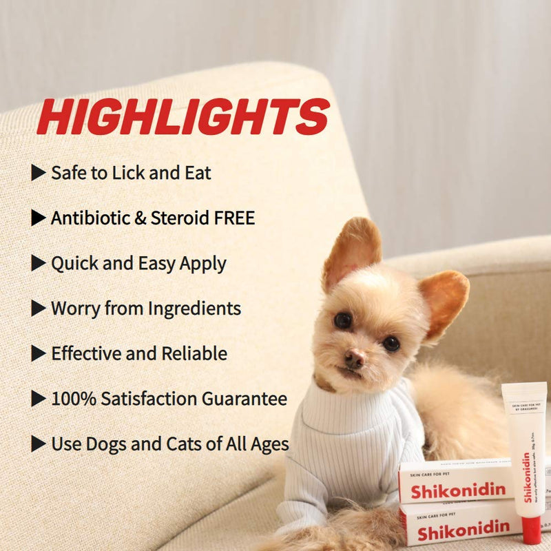 JAYU PET Shikonidin - Cat Dog Itch Relief | Dog Allergy Relief | Dog Cat Paw Lotion | Dog Hotspot and Skin Irritation Treatment | Dog Skin Soother | Dog Cat Wound Care | Dog Paw Cream | Dog Paw Balm - PawsPlanet Australia