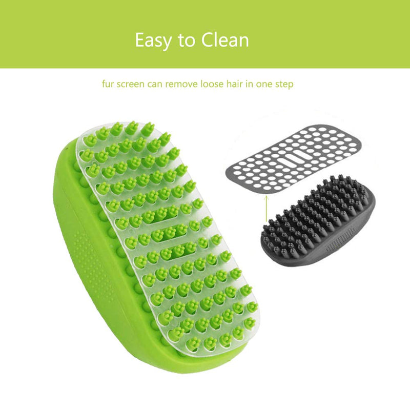 [Australia] - Metopets Dog Bath Brush, Great Pet Bathing Tool Washing Shower Grooming Brush for Shampooing Dogs & Cats, Soft Rubber Bristles Give Pet Gentle Massage 