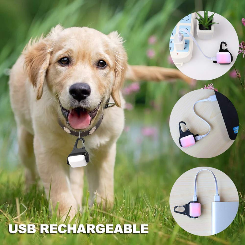 [Australia] - Derlights Dog Light with USB Rechargeable,Clip-On Dog Collar Light, IP65 Waterproof Led Safety Emergency Dog Lights for Night Walking Running Cats Pet Camping or Bike, 2 Pack 