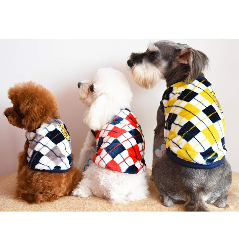 [Australia] - HAPEE Pet Clothes The Diamond Plaid Cat Dog Sweater,Dog Accessories,Dog Apparel,Pet Sweatshirt 23-Navy Back Length 14" 