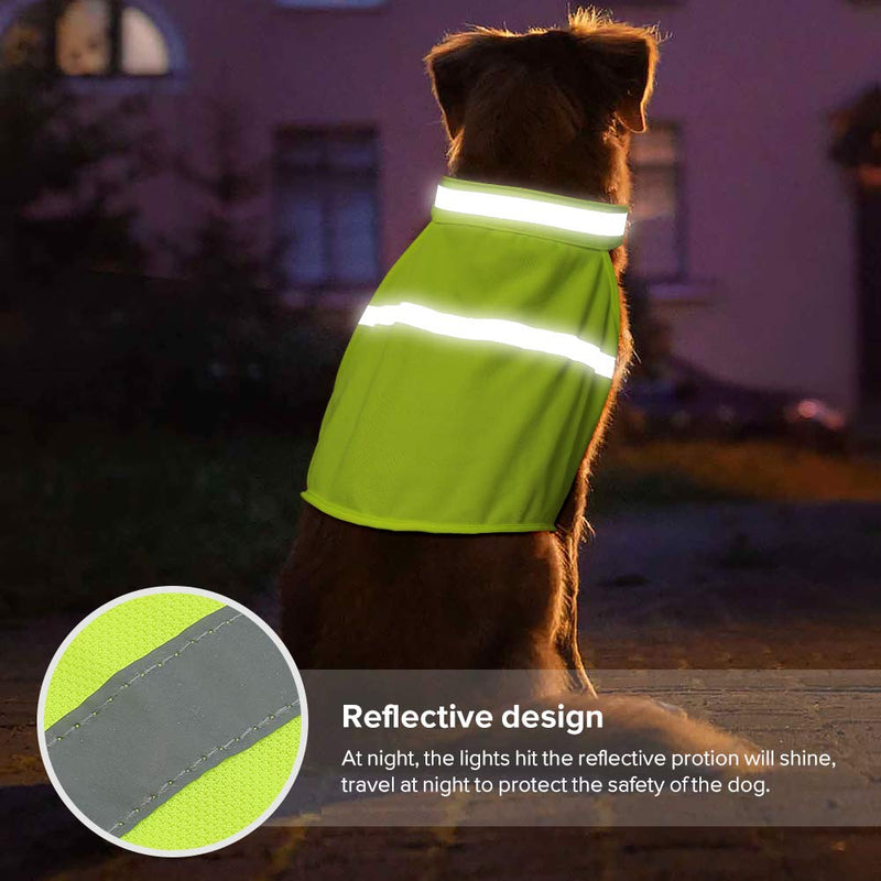 Dog Reflective Vest High Visibility Adjustable Strap Safety Jacket Keep Your Dog be Seen and Safe from Cars & Hunting Accidents Small Green - PawsPlanet Australia