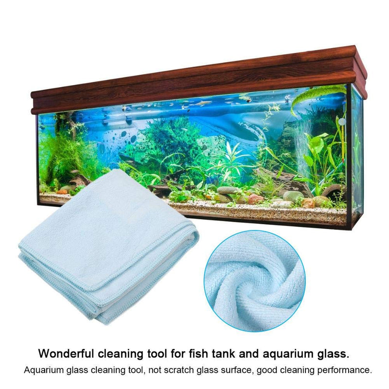 GLOGLOW Aquarium Cleaning Towel, Super Fiber Fish Tank Aquarium Wiping Towel Glass Cleaning Tool Strong Water Absorption Blue 35x75cm - PawsPlanet Australia