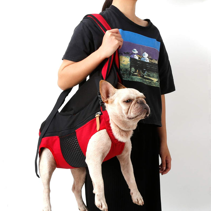 HAPPY HACHI Pet Carrier Backpack, New Upgrade Adjustable Safe Cat Dog Front Bags Lightweight Head Legs Tail Out Hands Free for Traveling Hiking Camping (XL, Red) XL - PawsPlanet Australia