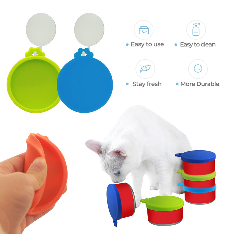 Yobbai 6 Pack Cat Food Cans Lids, Food Safe BPA Free & Dishwasher Safe,Silicone Can Lids Covers for Cat Food Cans - PawsPlanet Australia
