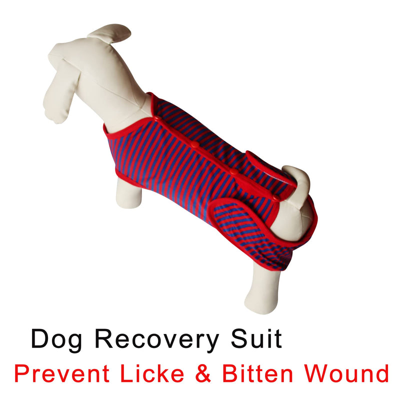 JoyDaog 2Pcs Dog Surgery Recovery Suit Substitute E-Collar & Cone,Recovery Onesie Puppy Surgical,Cat Recovery Shirt Dog Wounds Bandages Prevent Licking Dog,S Small(Pack of 2) 2Pcs(Red Stripe+Grey Print) - PawsPlanet Australia