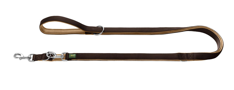 HUNTER NEOPRENE adjustable dog lead, 1.5 x 200 cm, brown/caramel - PawsPlanet Australia