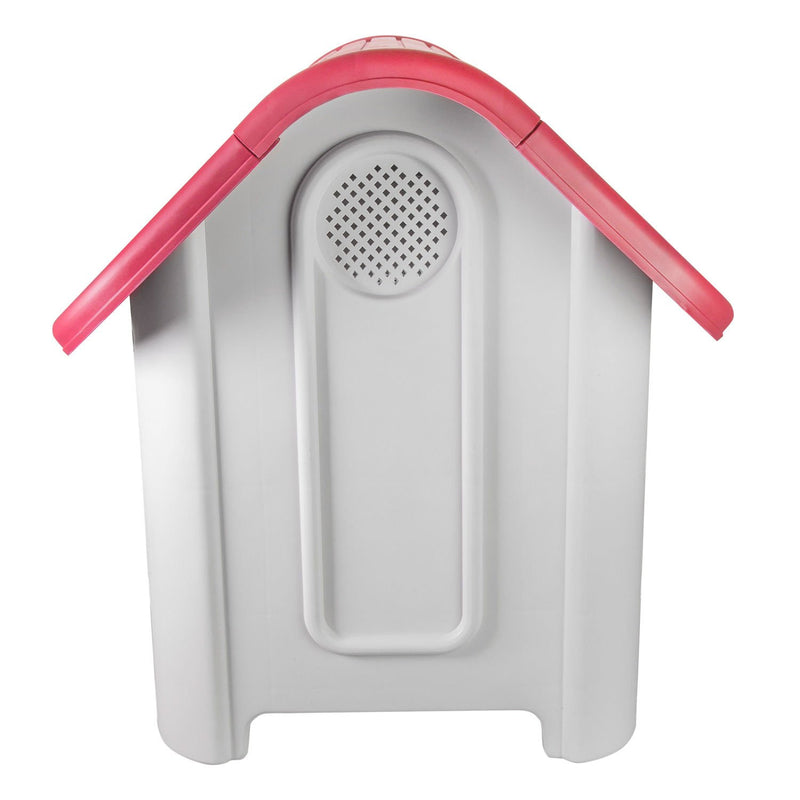 RayGar Plastic Dog Cat Kennel House Weatherproof for Indoor and Outdoor Pet Shelter - Red - PawsPlanet Australia