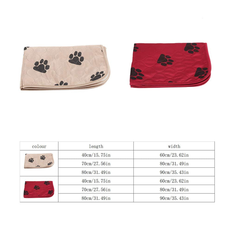 Pet Pee Pad - Washable Waterproof Puppy Dog Cat Urine Mat Super Absorbing Pet Training and Travel Pads (40*60cm-Brown) 40*60cm 棕色 - PawsPlanet Australia