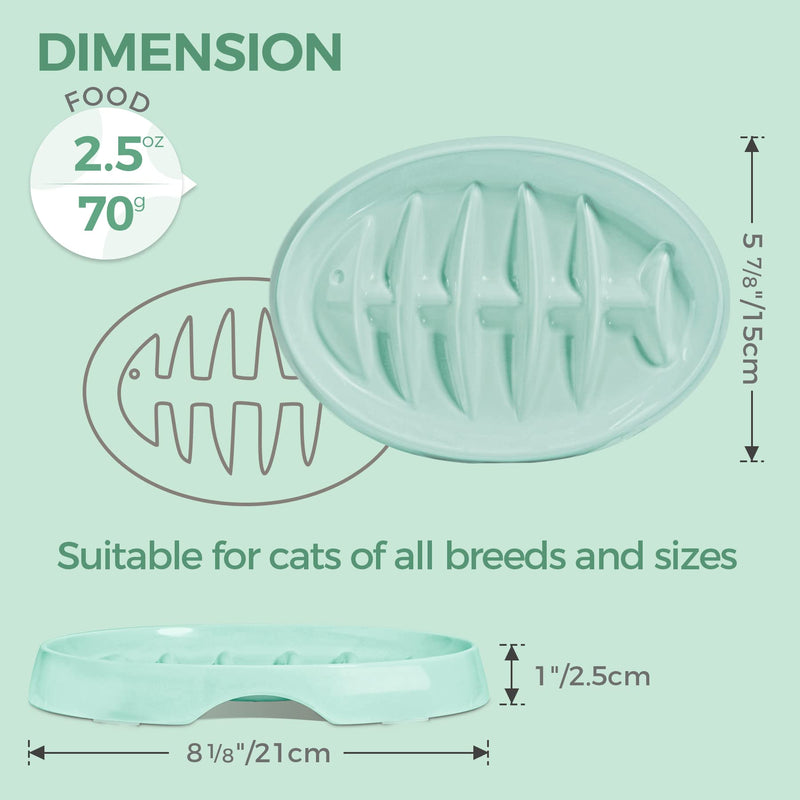MSBC Slow Feeder Bowl, Fishbone Fun Feeder Dish for Cats and Puppies, Anti-Gulping Interactive Cat Food Bowl, Non-Slip Puzzle Pet Bowl for Slow Eating, Melamine Bowl Preventing Choking … Green - PawsPlanet Australia