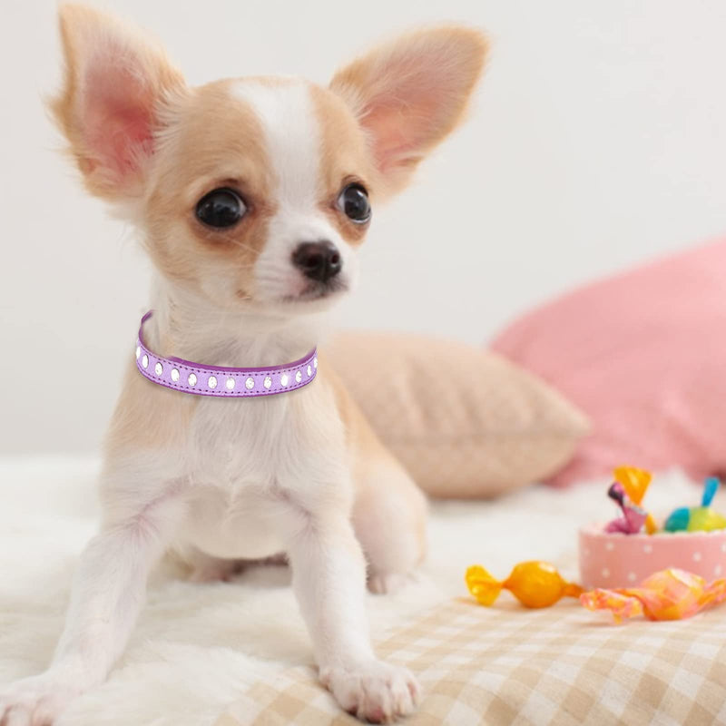 Dog Collar with Bell Adjustable Dog Collars for Small Medium Dogs Female Male Classical Rhinestones Puppy Collar Boy Girl Pet Collars for Cats 4 Pack (X-Small, Pink,Purple,Brown,Rose) X-Small - PawsPlanet Australia